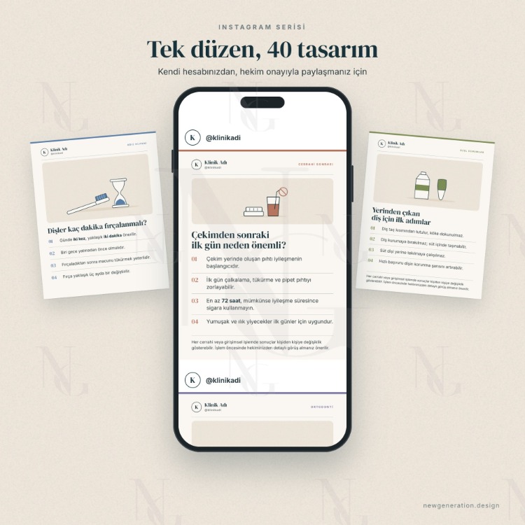 Hasta Bakım Kütüphanesi — Diş Klinikleri İçin 40 Hasta Bilgilendirme Kartı