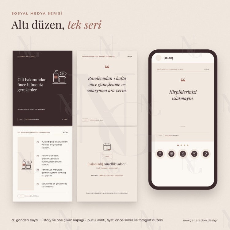Atelier Salon İş Kiti — Güzellik Salonları İçin İfade Rehberi, Belgeler ve Tasarımlar