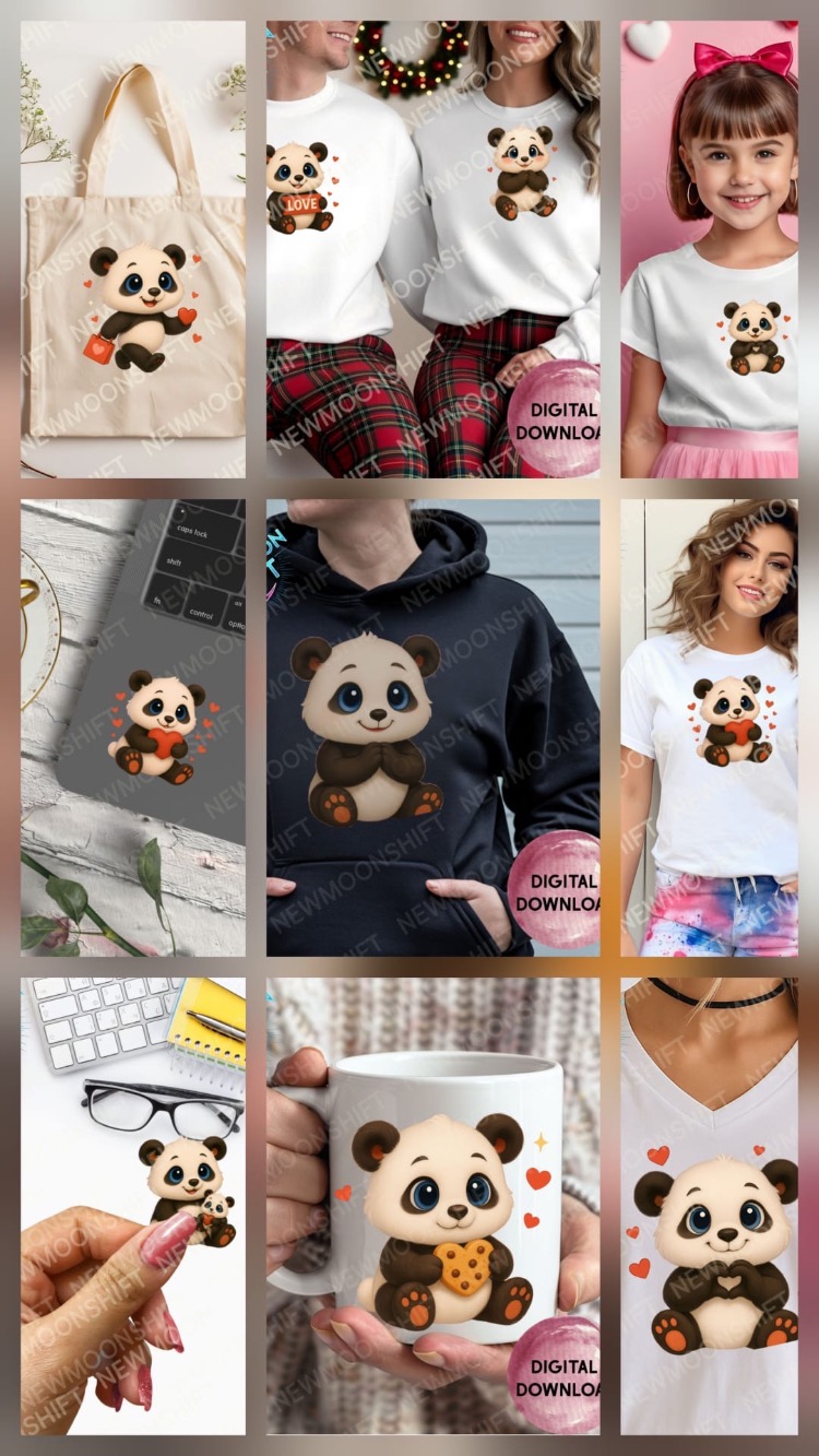 Sevimli Panda Pandamos ile Sevgililer Günü 60 PNG