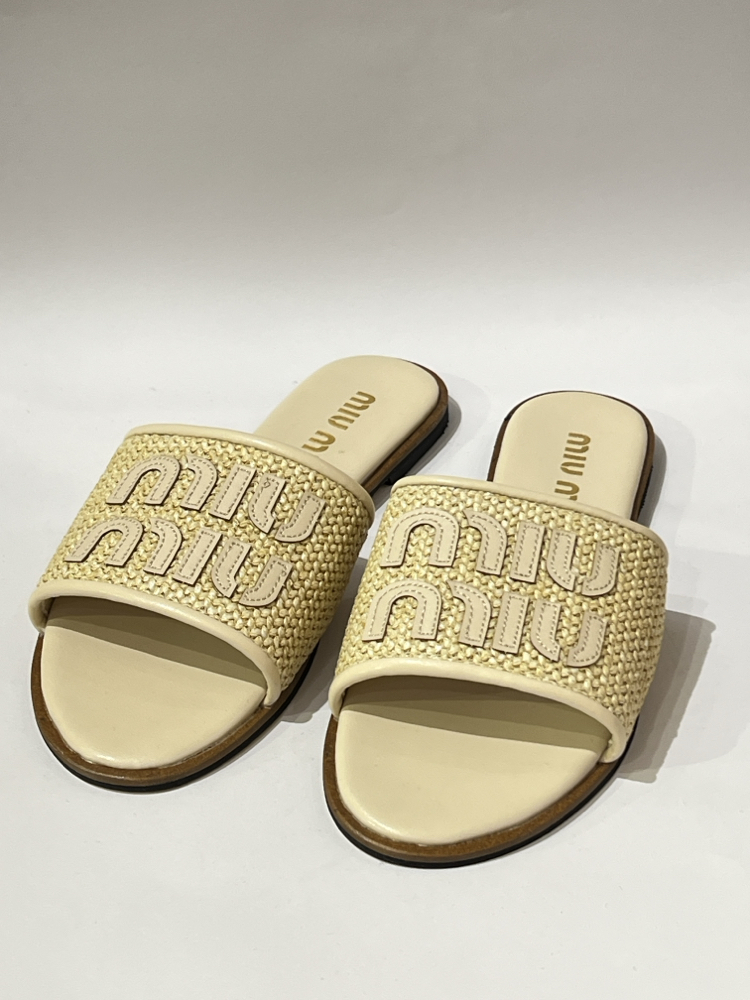 MIU MIU Woven Women’s Slide Sandals