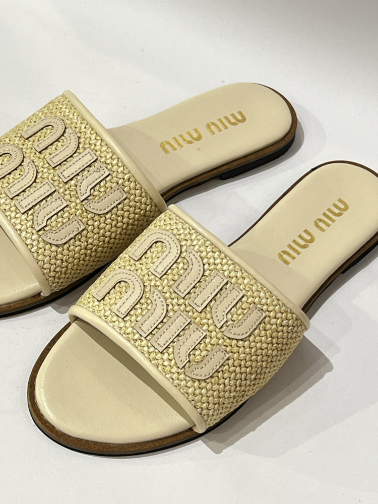 MIU MIU Woven Women’s Slide Sandals