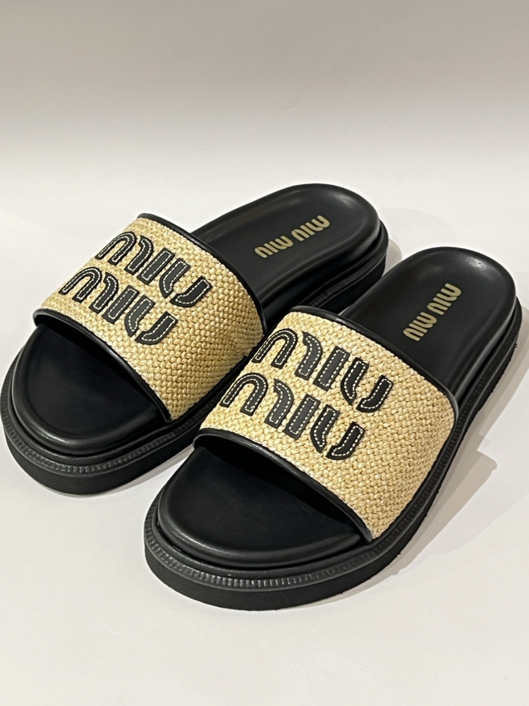 MIU MIU Women’s Woven Slides