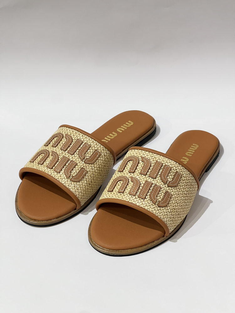 MIU MIU Woven Women’s Slide Sandals