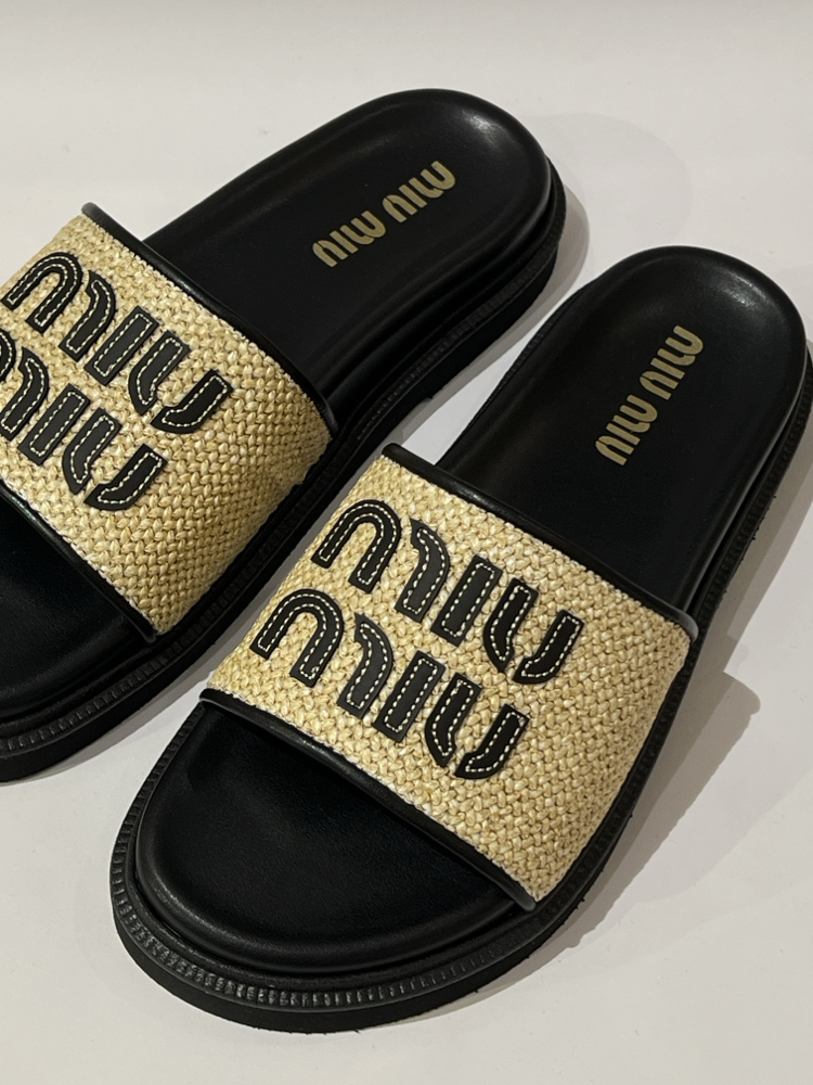 MIU MIU Women’s Woven Slides