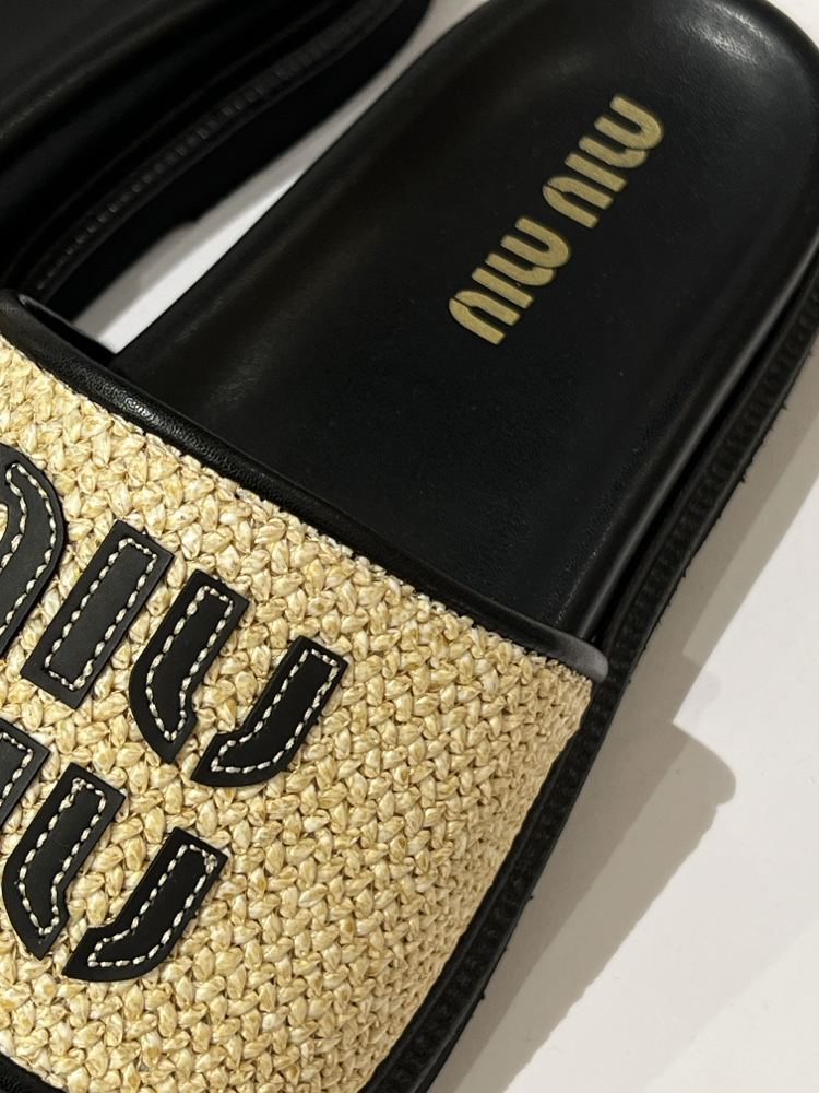 MIU MIU Women’s Woven Slides