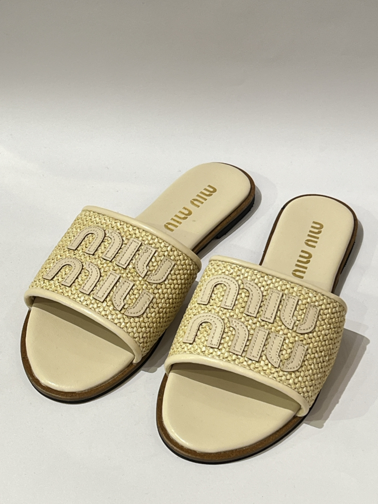 MIU MIU Woven Women’s Slide Sandals