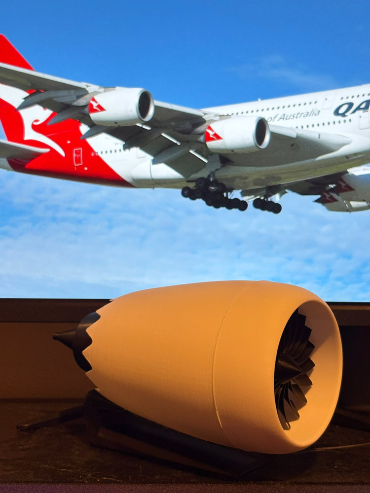 Jet Motoru Masaüstü Dekor | Standlı 3D Baskı Model