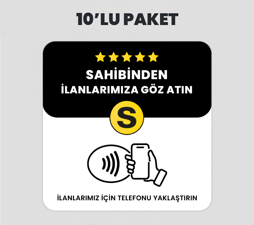 10 Adet Sahibinden NFC Kart Paketi (Siyah)