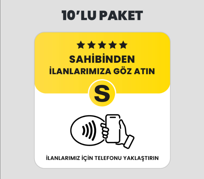 10 Adet Sahibinden NFC Kart Paketi