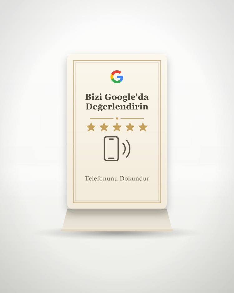Google Yorum Standı — Krem / Zarif