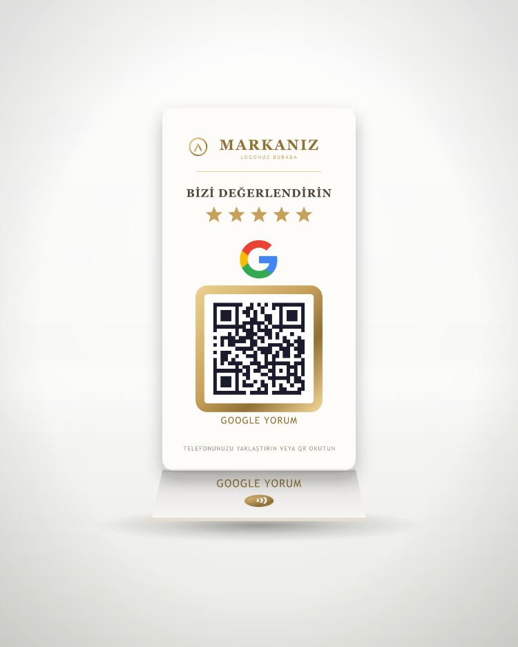 Dijital Pleksi Stand — 1 QR + 1 NFC