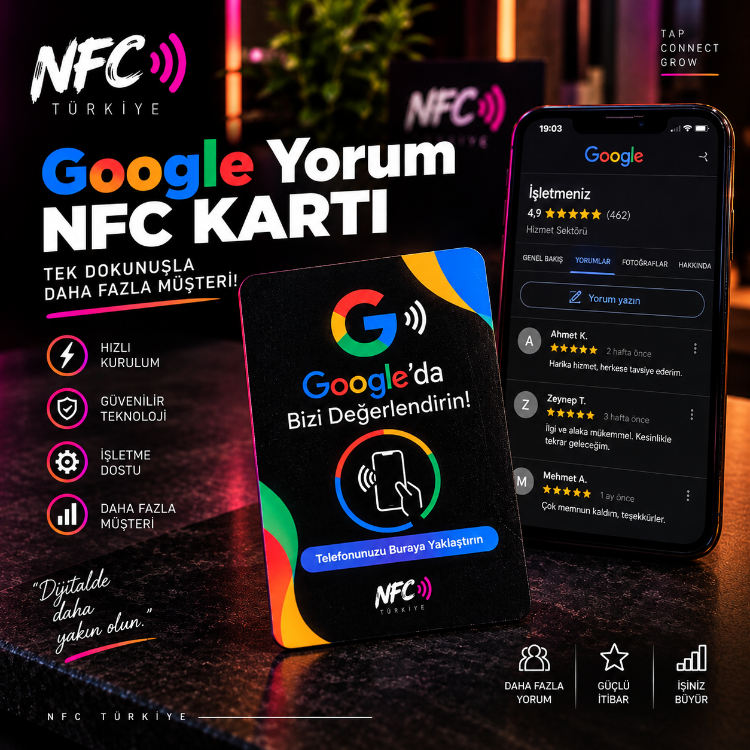 Google Yorum NFC Kartı | Tek Dokunuşla Yorum
