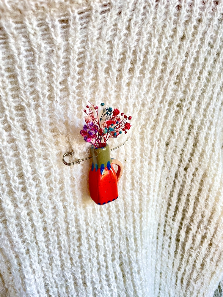 Mini Vazo Kolye / Yaka İğnesi