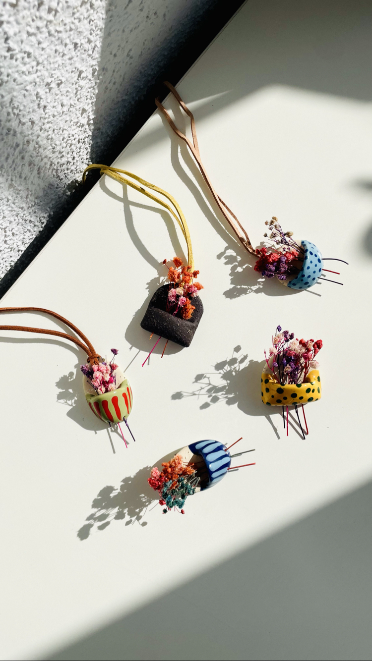 Mini Çiçek Sepetleri / 1 numaralı kolye