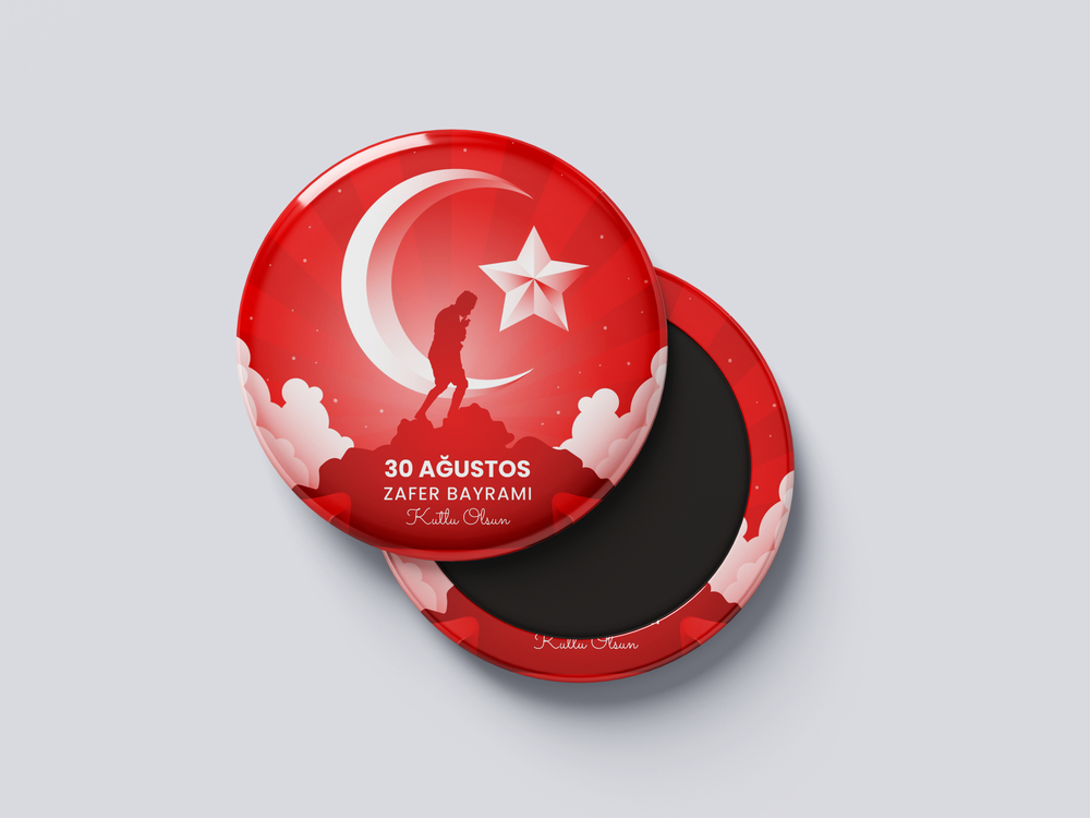 30 AĞUSTOS TEMALI ROZET BUTON MAGNET 5 ADET