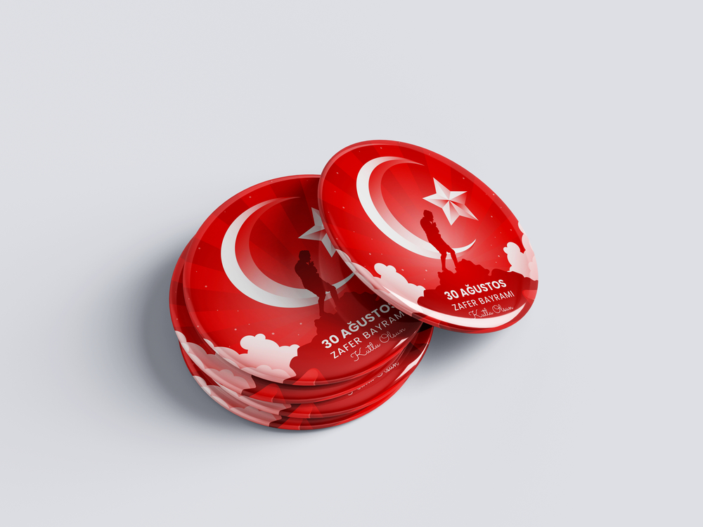 30 AĞUSTOS TEMALI ROZET BUTON MAGNET 5 ADET