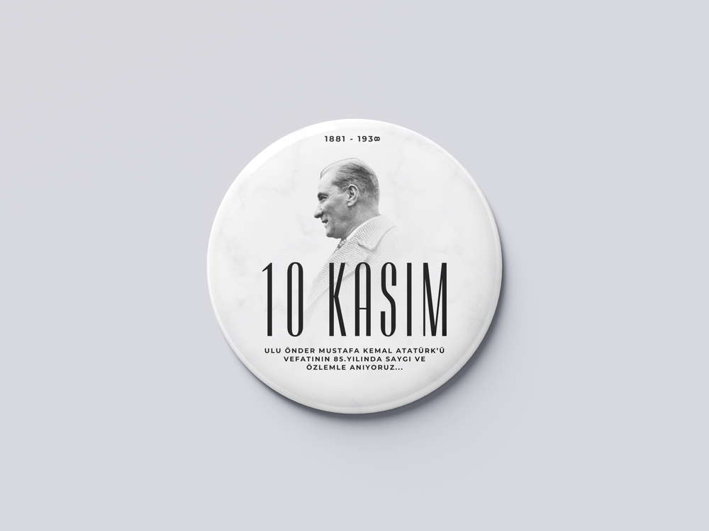 10 KASIM ROZET BUTON MAGNET 5 ADET