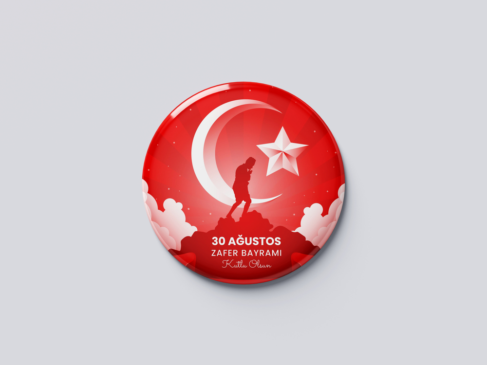 30 AĞUSTOS TEMALI ROZET BUTON MAGNET 5 ADET