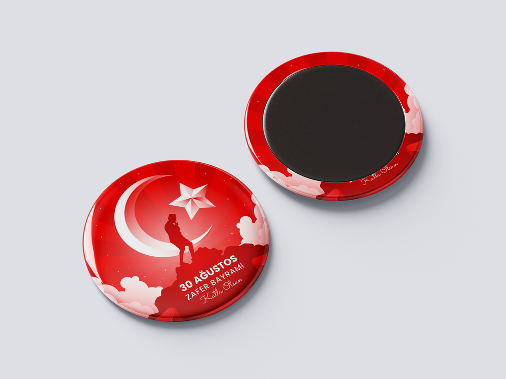 30 AĞUSTOS TEMALI ROZET BUTON MAGNET 5 ADET