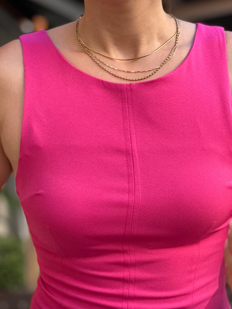 Pembe Kolsuz Kapalı Yaka İş, Düğün, Davet Elbisesi