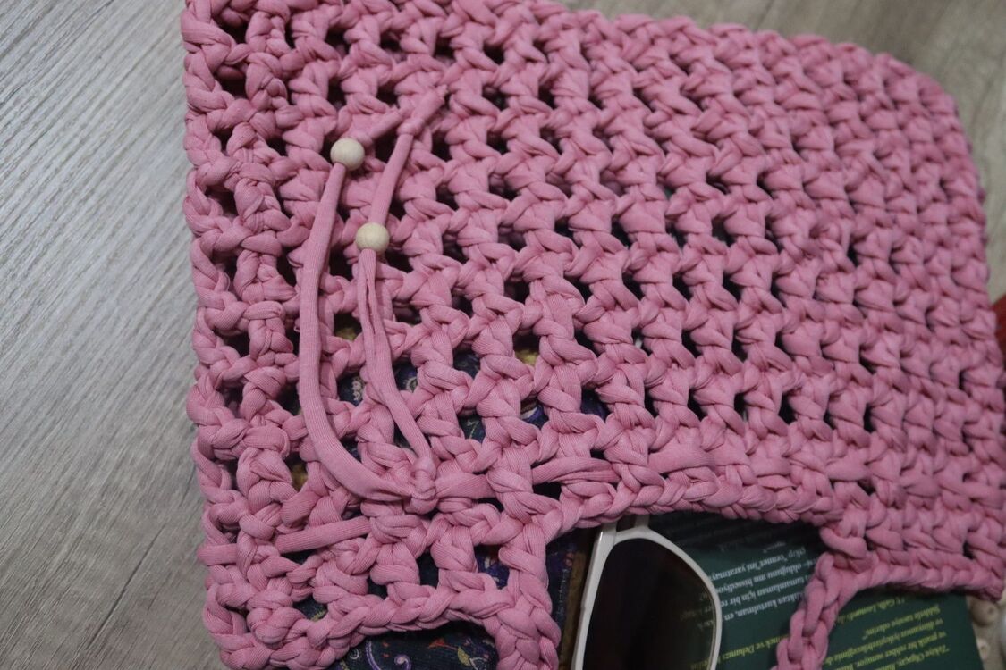 NK el örgüsü omuz çantası ( Şeker pembe)