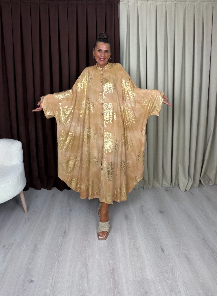 Varaklı Elbise Gold