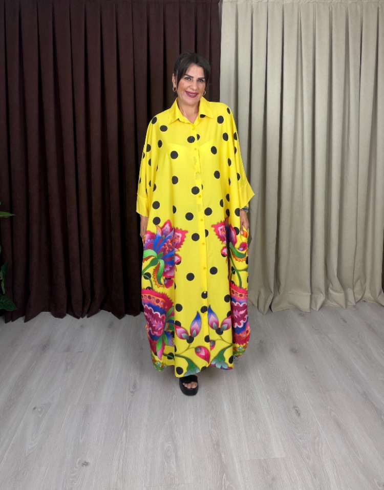 Matilda Gömlek Elbise Sarı