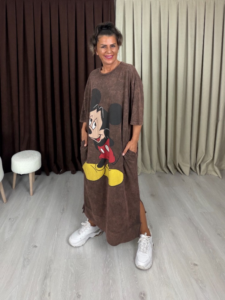 Bonbon Mikili Elbise Kahve