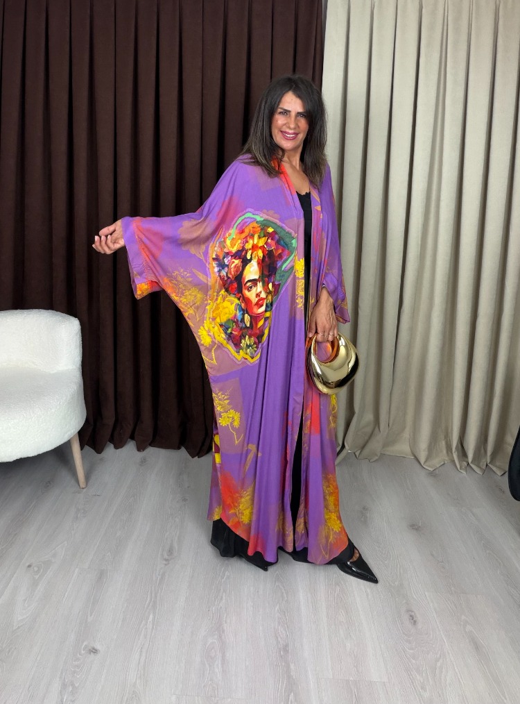 Safira Tasarım Kimono Frida Mor