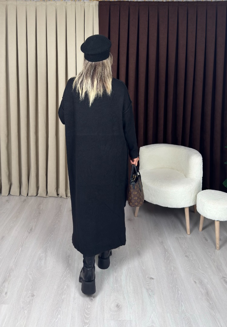 Amora Triko Elbise Siyah
