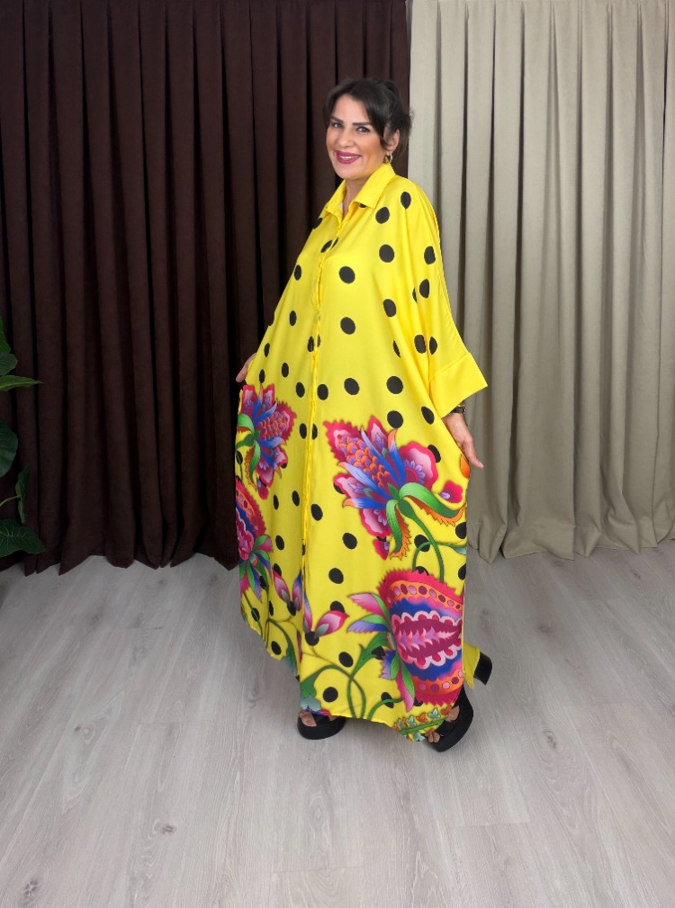 Matilda Gömlek Elbise Sarı