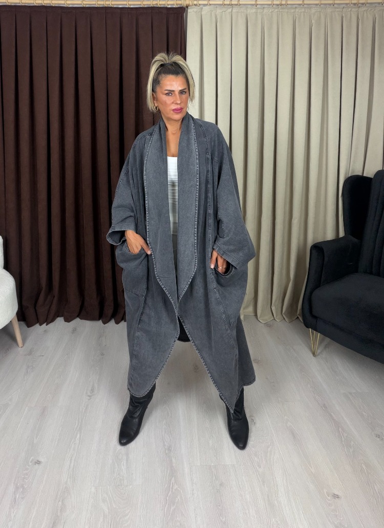 Roma Kot Tasarım Trençkot Antrasit