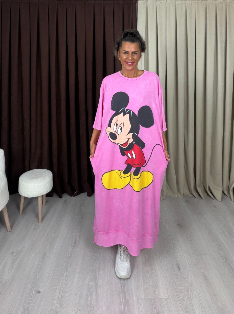 Bonbon Mikili Elbise Pembe