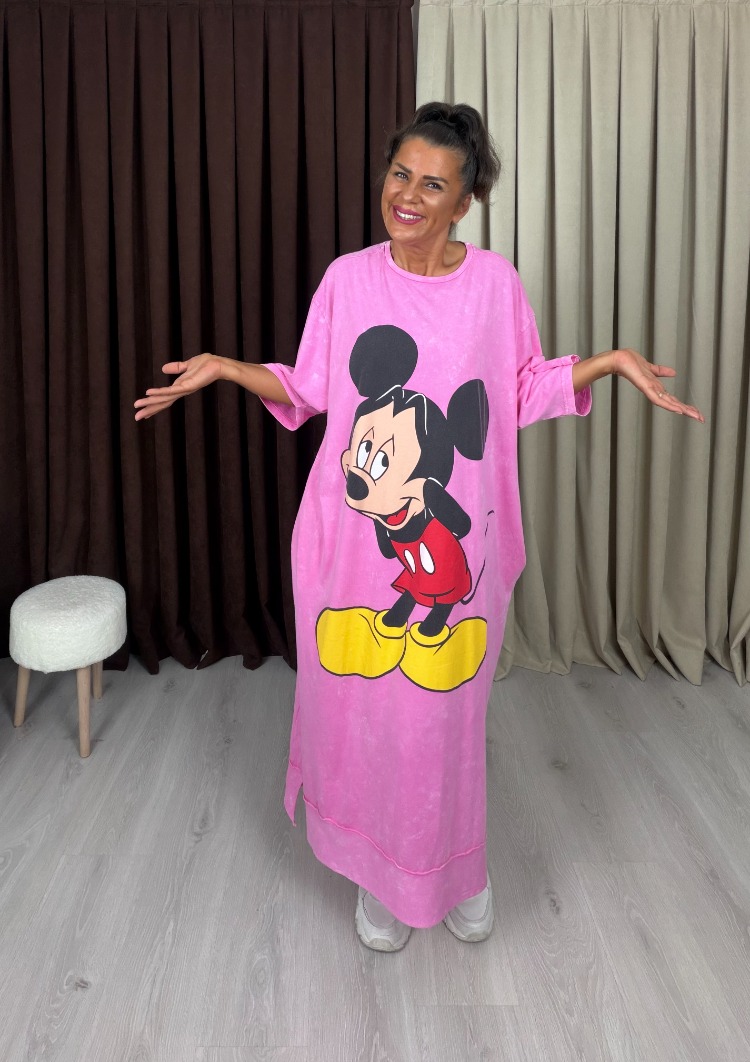 Bonbon Mikili Elbise Pembe