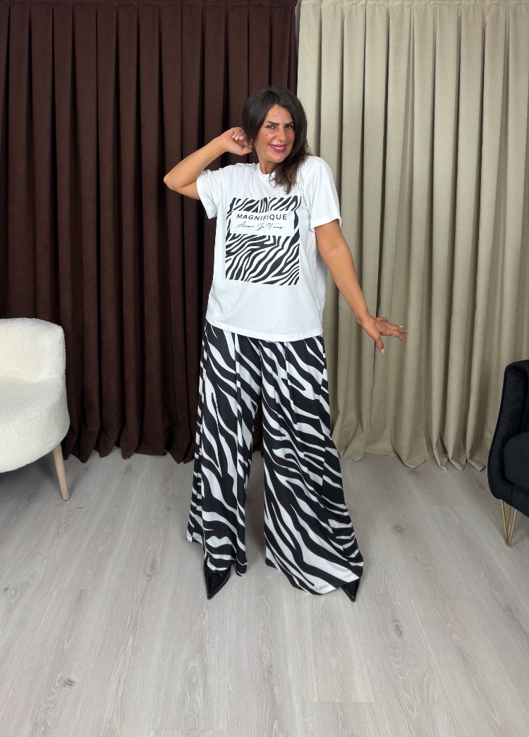 Viore Takım Zebra Desenli
