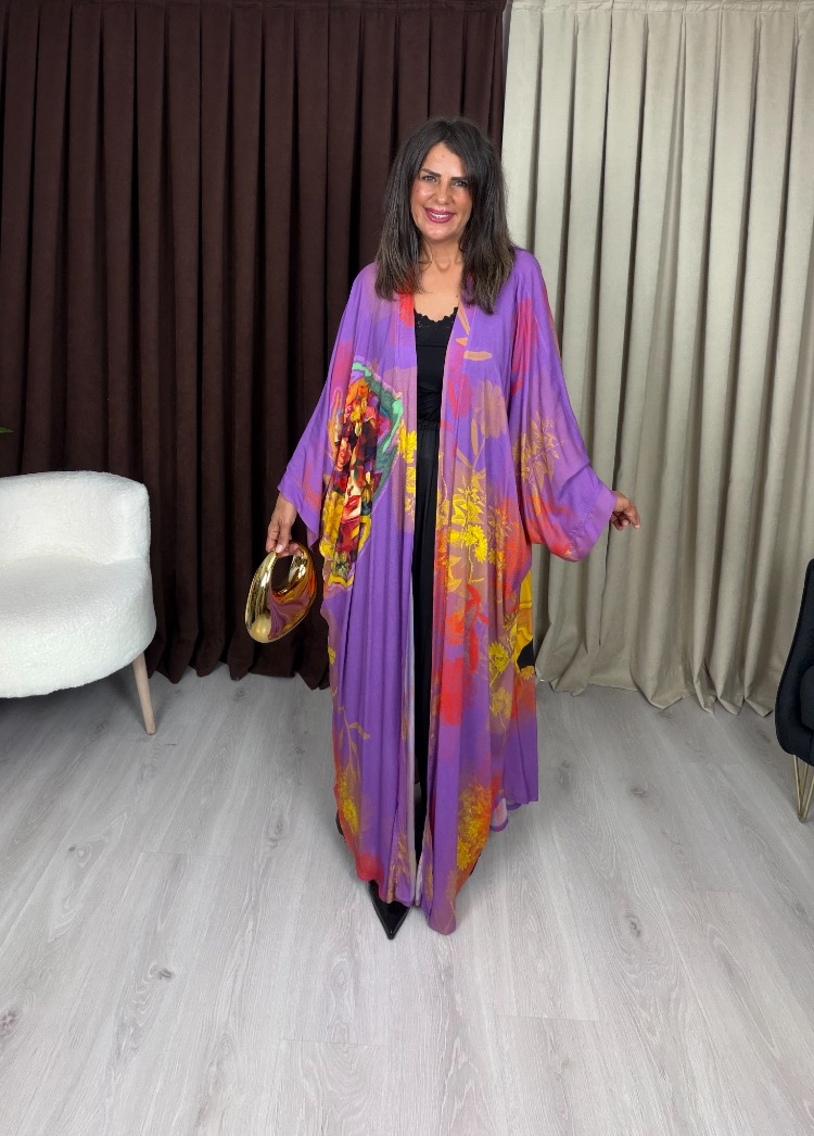 Safira Tasarım Kimono Frida Mor