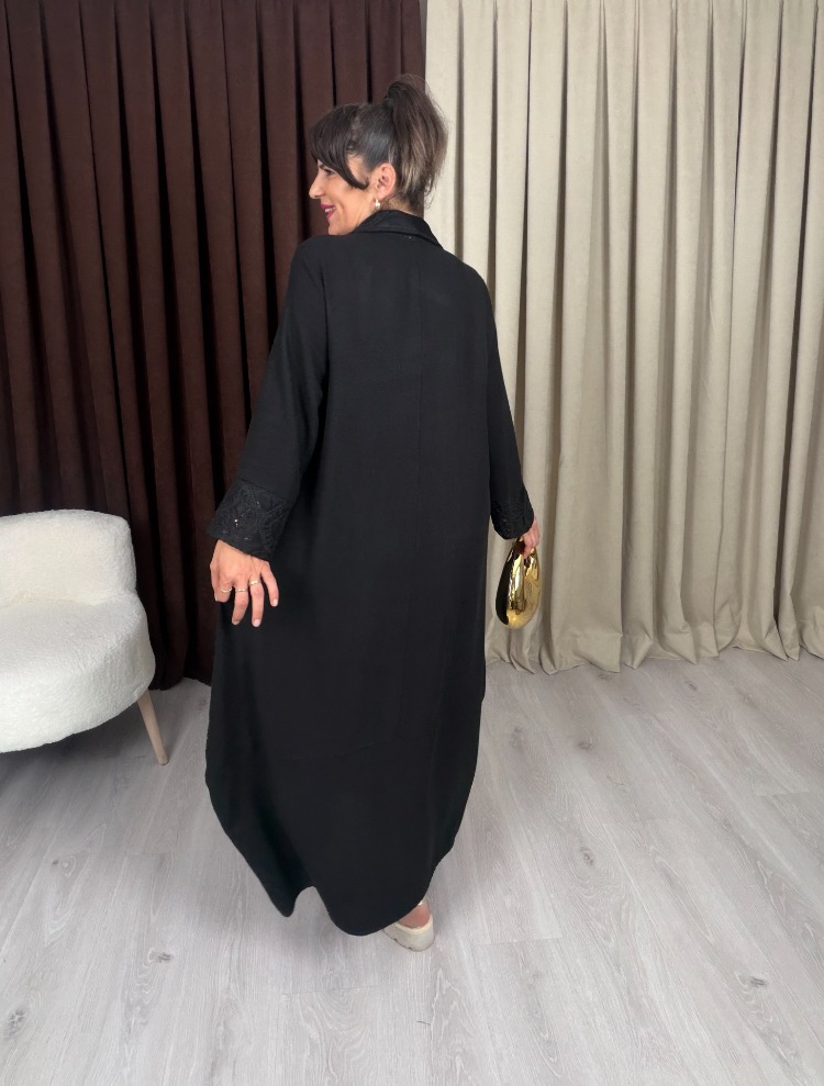 Nazen Keten Elbise Siyah