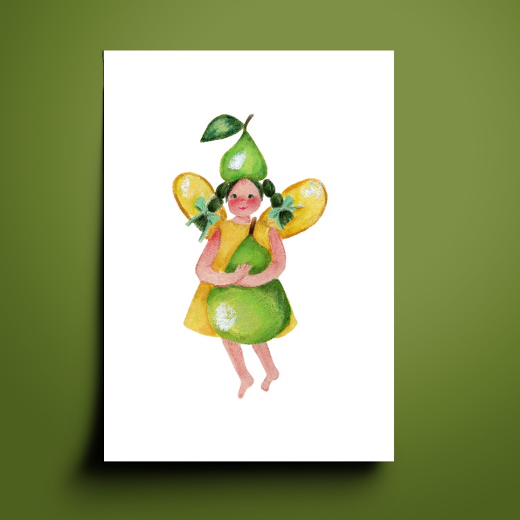 Kart Baskı Set | 'Fairies-Fruits'