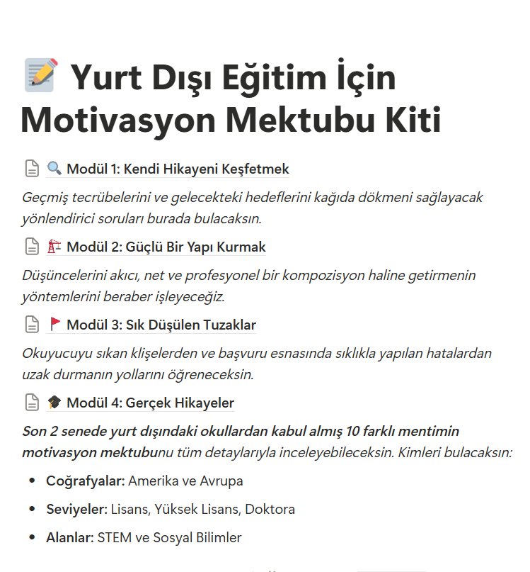  Yurt Dışı Eğitim İçin Motivasyon Mektubu Kiti (10 Kabul Almış Örnekle)