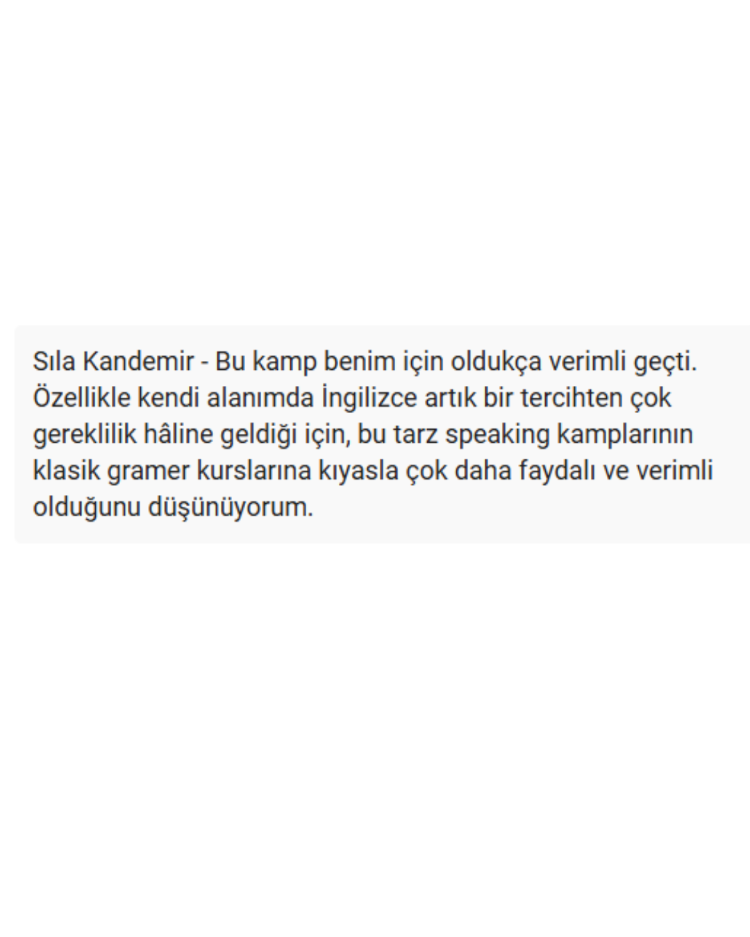SPEAKING EKİM KAMPI: 20 Seans Hibrit Sprint Modeli