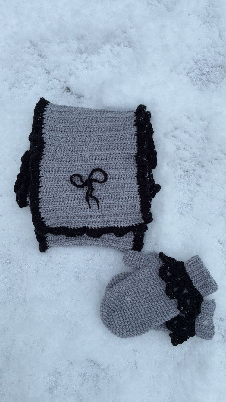 fırfırlı atkı eldiven❄️