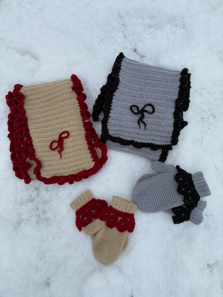 fırfırlı atkı eldiven❄️
