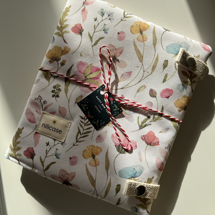 çok gözlü kitap/tablet kılıfı güzel çiçekler