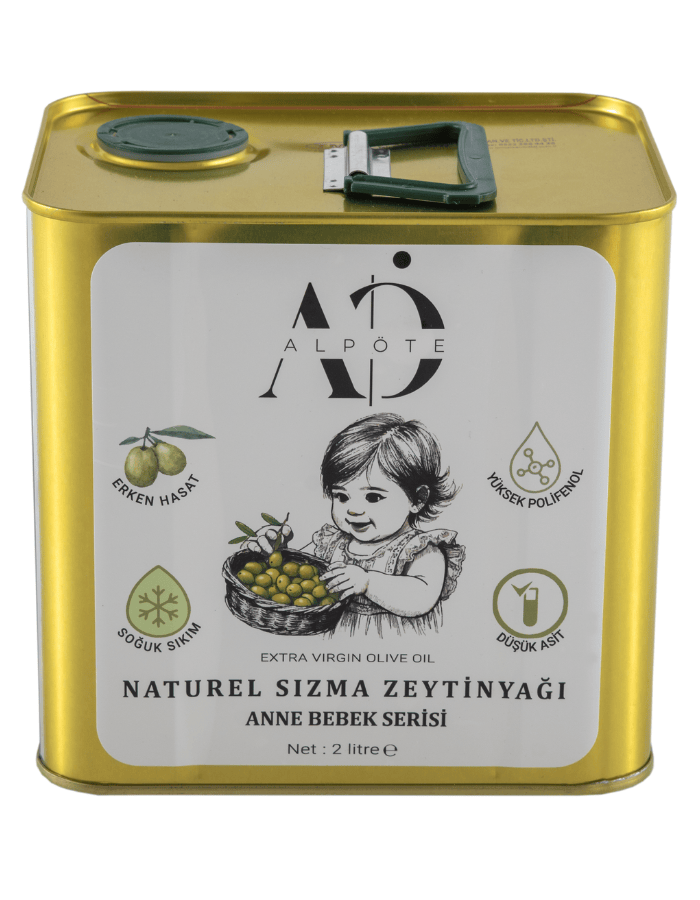 Alp Öte Anne Bebek Serisi Erken Hasat Soğuk Sıkım Naturel Sızma Zeytinyağı (2L)