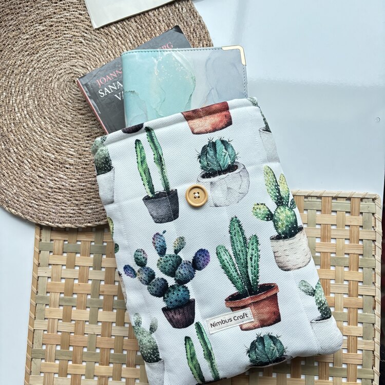 Kaktüslü Kitap ve Tablet Çantası