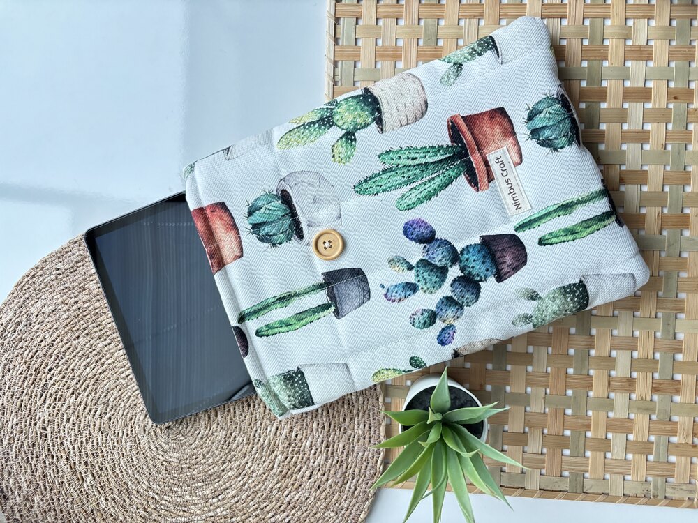 Kaktüslü Kitap ve Tablet Çantası