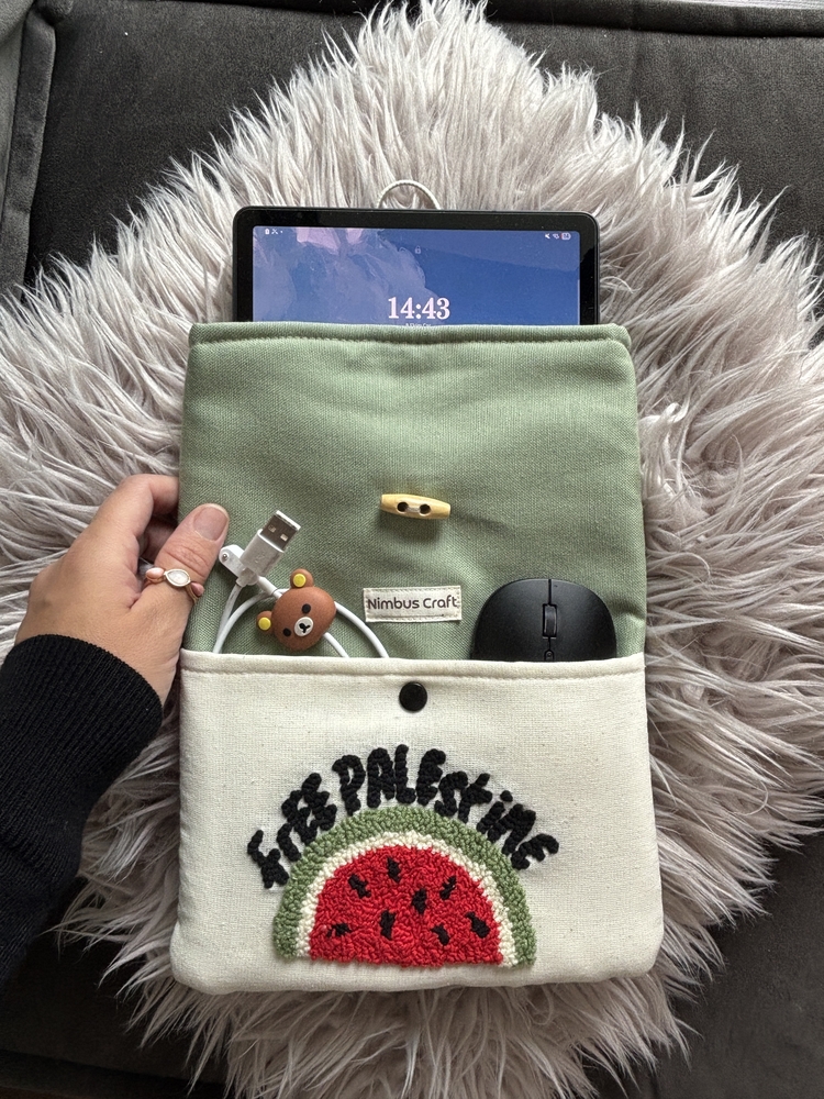 Free Palestine Kitap ve Tablet Çantası
