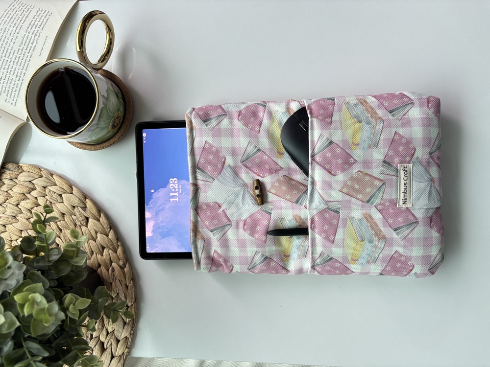 Cepli Pink Library Kitap ve Tablet Çantası