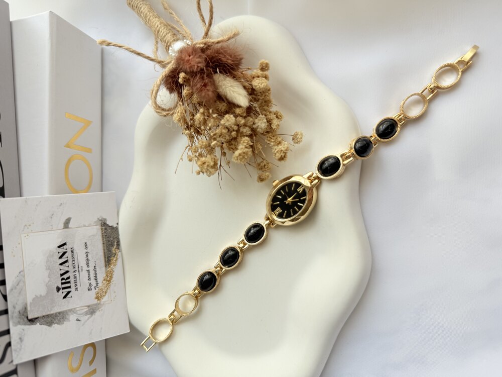 Firuze taşlı çelik saat | Nirvana Accessoryy