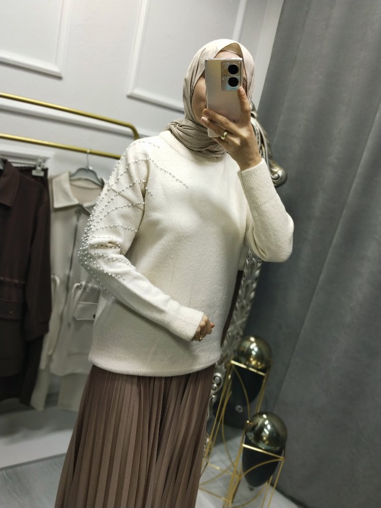 ANGORA İNCİLİ BLUZ